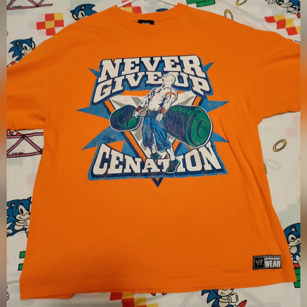 VINTAGE  WWE JOHN CENA T-SHIRT2011  Orange Mens size  XL
